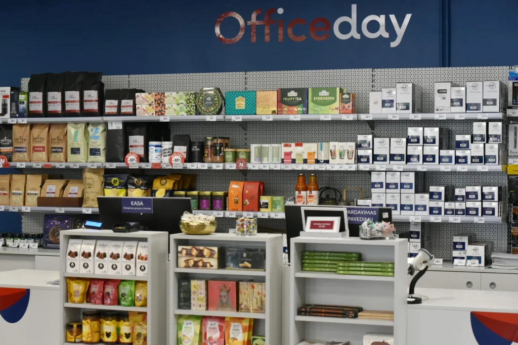 OfficeDay prekės Tauragėje įmonėms – kanceliarinės priemonės, popierius ir gurmaniški produktai biurui.